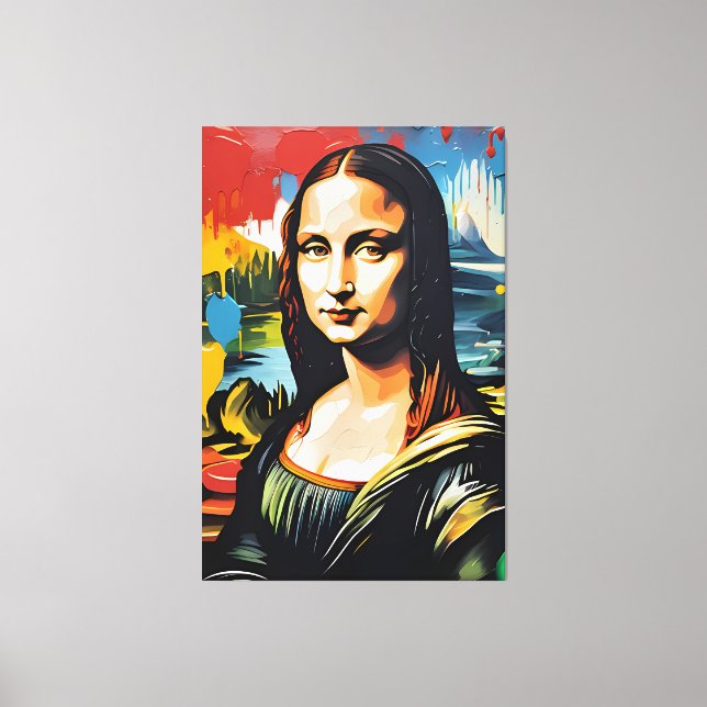 Colorful Mona Lisa Canvastryck (Framsida)