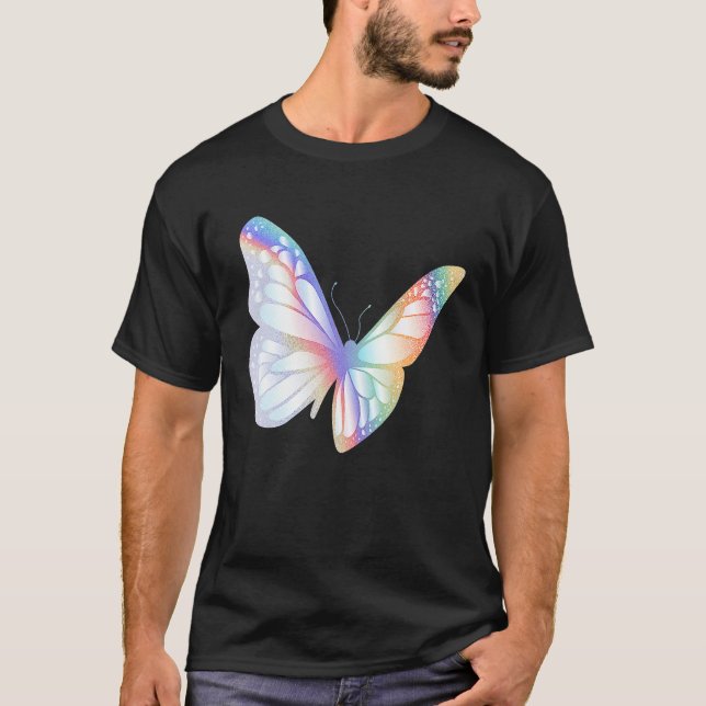 Colorful Monarch Butterfly Retro Techno Raves Danc T Shirt (Framsida)