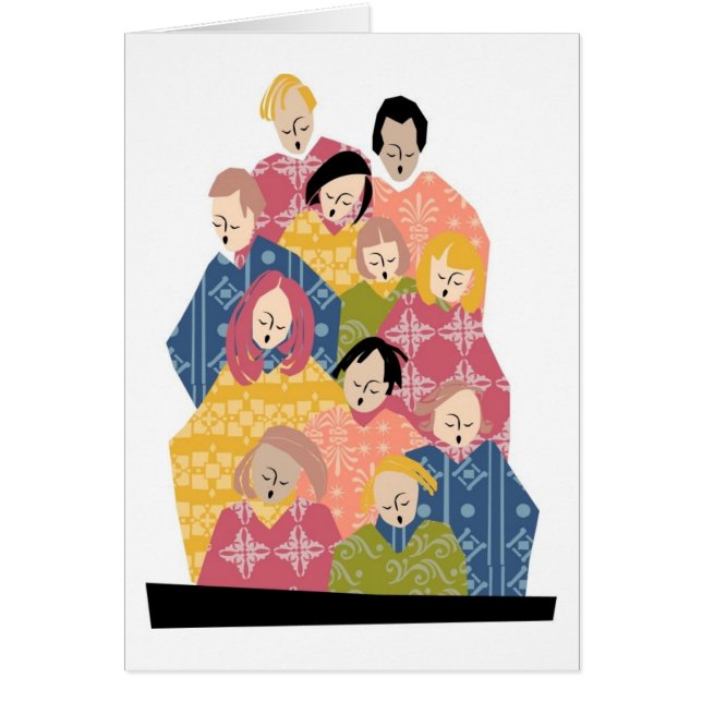 Colorful Mönster Choir Hälsningskort (Framsidan)