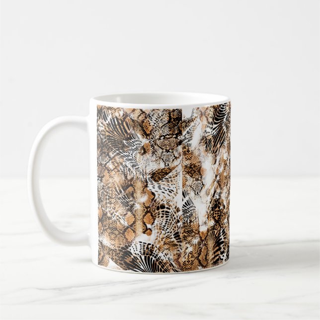 Colorful Mönster Study, Leopard, Zebra, Camouflage Kaffemugg (Vänster)