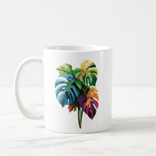 Colorful Monstera Löv Mugg
