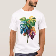 Colorful Monstera Löv T-Shirt