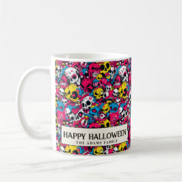 Colorful Monsters and Döskallars Halloween Kaffemugg