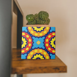 Colorful Moroccan Mandala Ethnic Geometric Mosaic Kakelplatta