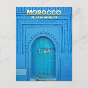 Colorful Moroccan North Medina Blue Old City Vykort
