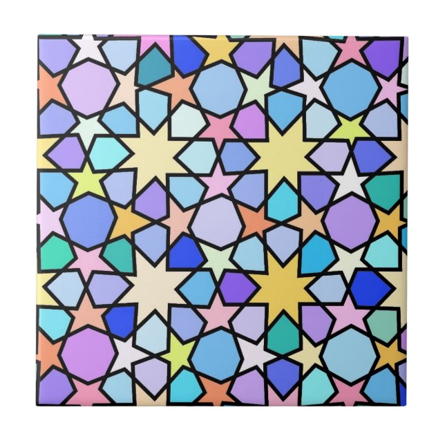Colorful Moroccan Star Mosaic Kakelplatta (Framsidan)