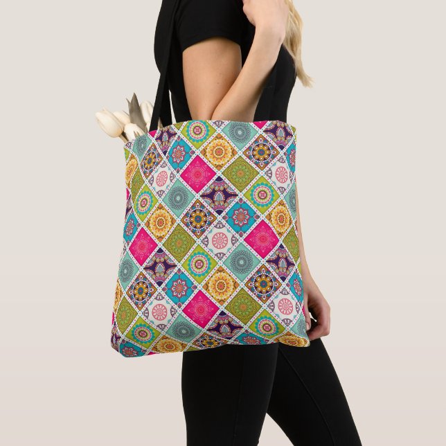Colorful Moroccan stil mandalas Tygkasse (Närbild)