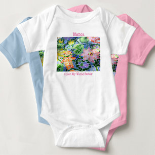 Colorful Mosaic Art Koi Pond med Flowers T-Shirt