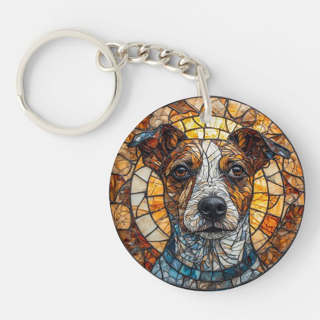 Colorful Mosaic Jack Russell Terrier Hund (Framsidan)