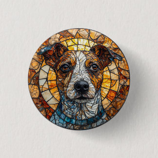 Colorful Mosaic Jack Russell Terrier Hund Knapp