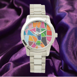 Colorful Mosaic Mönster Armbandsur