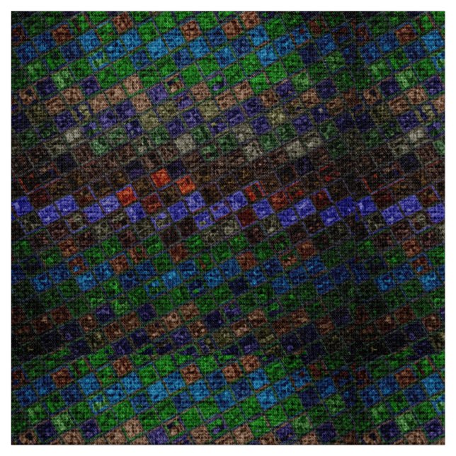 Colorful Mosaic Mönster Burlap Rustic #6 Tyg (Provkarta)