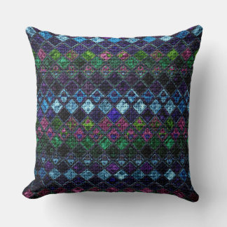 Colorful Mosaic Mönster Burlap Titta #20 Kudde