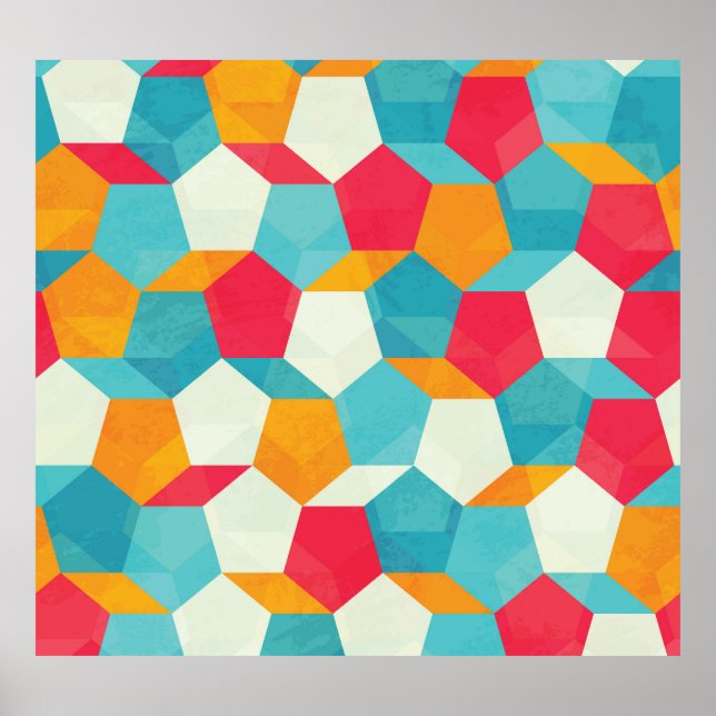 Colorful Mosaic, Sömlös konstnärlig Mönster. Poster (Framsidan)
