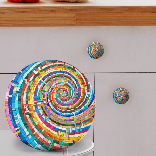 Colorful Mosaic Spiral Knopp (Skapare uppladdad)