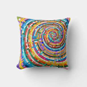 Colorful Mosaic Spiral Kudde
