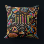 Colorful Motifs Hanukkah Menorah Kudde<br><div class="desc">Colorful Motifs Hanukkah Menorah</div>
