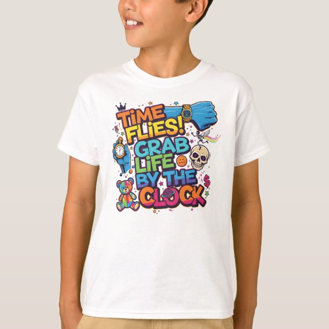 Colorful Motivational Sweatshirt – Time T Shirt (Framsida)