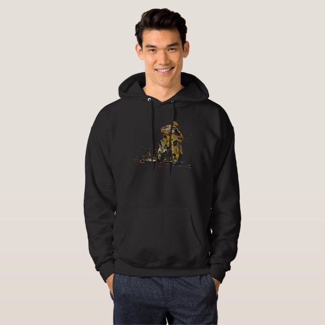 Colorful Motorcycle Dirt Bike Rider Hoodie (Hel framsida)