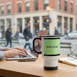 Colorful Mug with Green Shades and Black Lines Resemugg