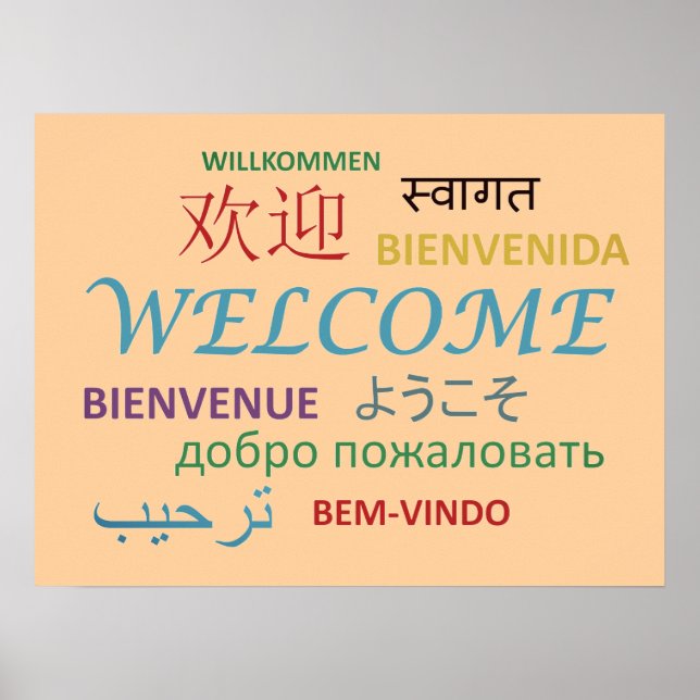 Colorful Multiple Language Welcome Poster (Framsidan)