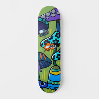 Colorful Mushroom Illustration  Mini Skateboard Bräda 18,5 Cm