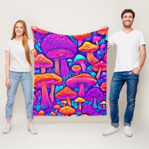 Colorful Mushroom Mönster Fleecefilt
