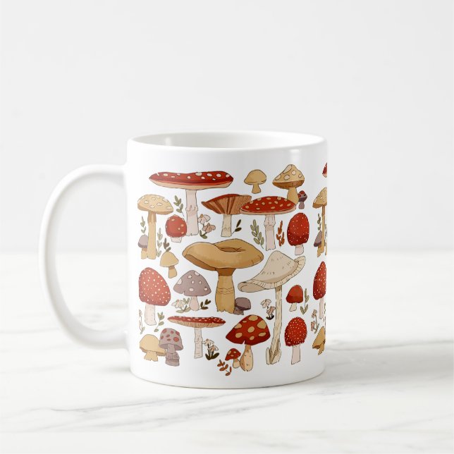 Colorful mushrooms party kaffemugg (Vänster)
