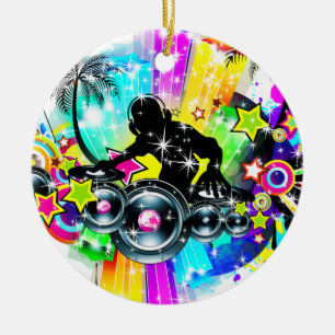 Colorful Music DJ Julgransprydnad Keramik