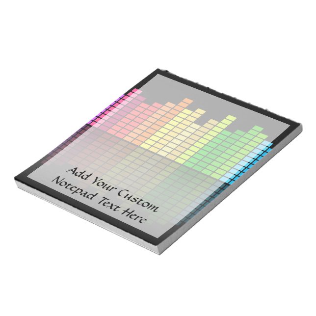 Colorful Music Equalizer w/Reflection, Coola Techn Anteckningsblock (Roterad)