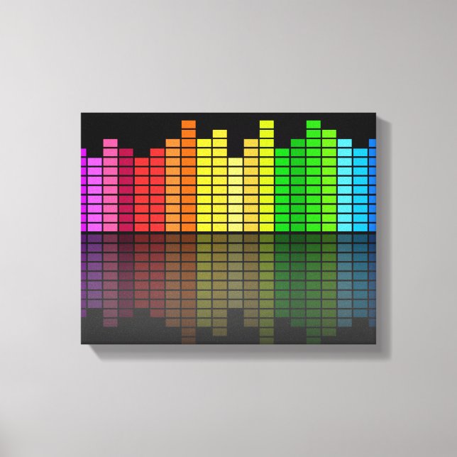 Colorful Music Equalizer w/Reflection, Coola Techn Canvastryck (Framsida)
