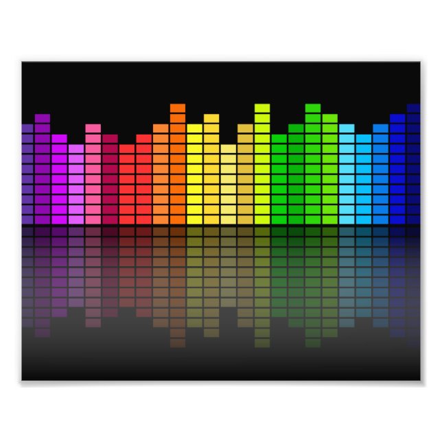 Colorful Music Equalizer w/Reflection, Coola Techn Fototryck (Framsidan)