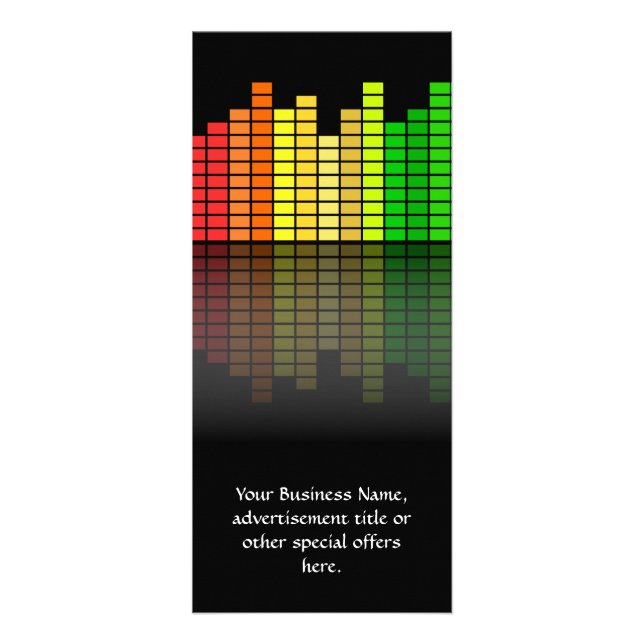 Colorful Music Equalizer w/Reflection, Coola Techn Reklamkort (Framsidan)