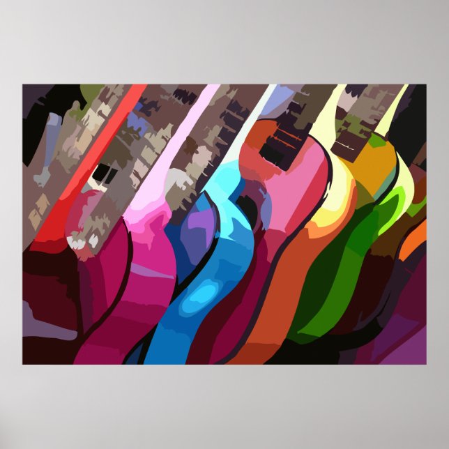 Colorful Music Guitars Poster (Framsidan)