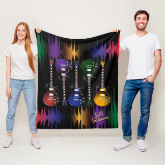 Colorful Music Ljud och Guitars Fleecefilt
