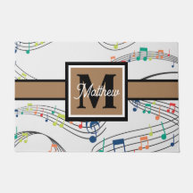 Colorful Music Note Musician Monogram