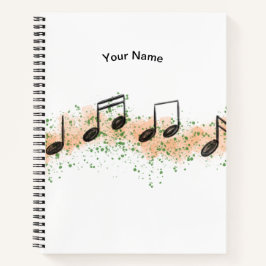 Colorful Music Notes Abstract Art Notebook