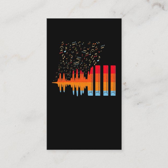 Colorful Music Notes Musician Pianist Visitkort (Framsida)