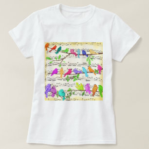 Colorful Musical Birds T-Shirt Vår