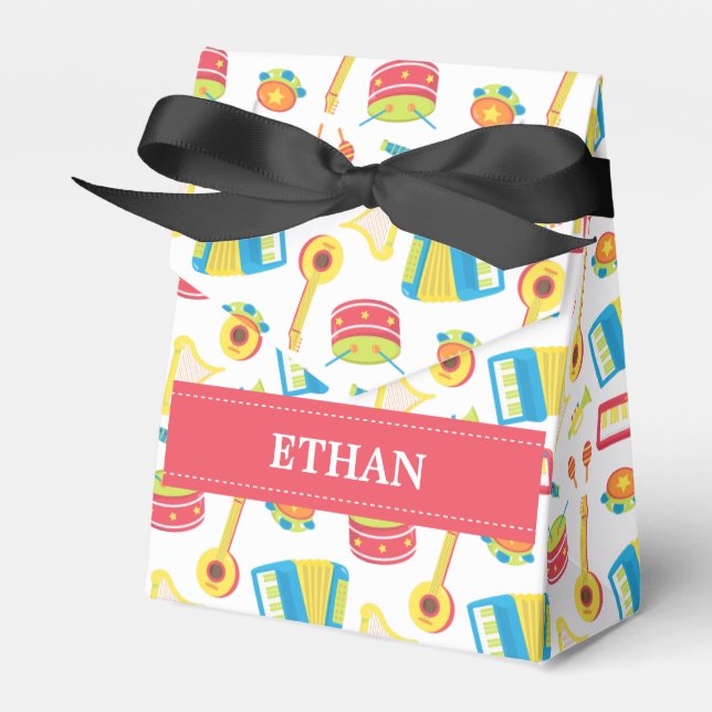 Colorful Musical Instruments Mönster För barn Presentaskar (Framsidan Sidan)