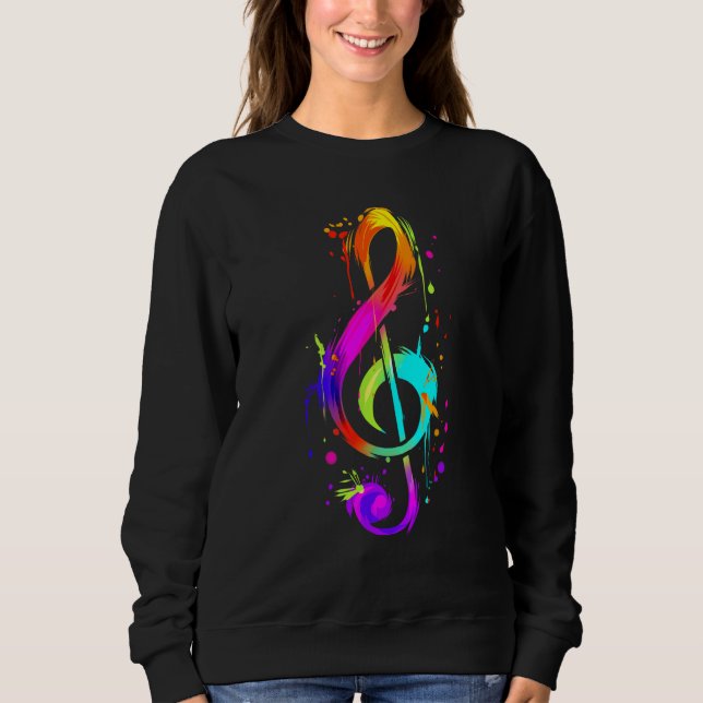Colorful Musician Hippie Clef T Shirt (Framsida)