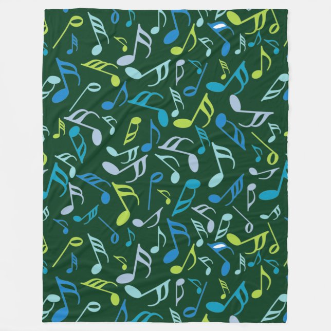 Colorful Musik noter Fleece Blanket (Framsidan)
