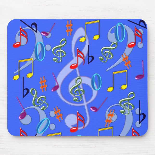 Colorful Musik noter Mousepad II Musmatta (Framsidan)
