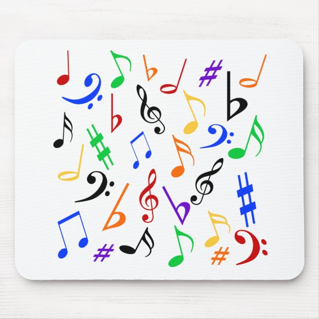 Colorful Musik noter Mousepad Musmatta (Framsidan)