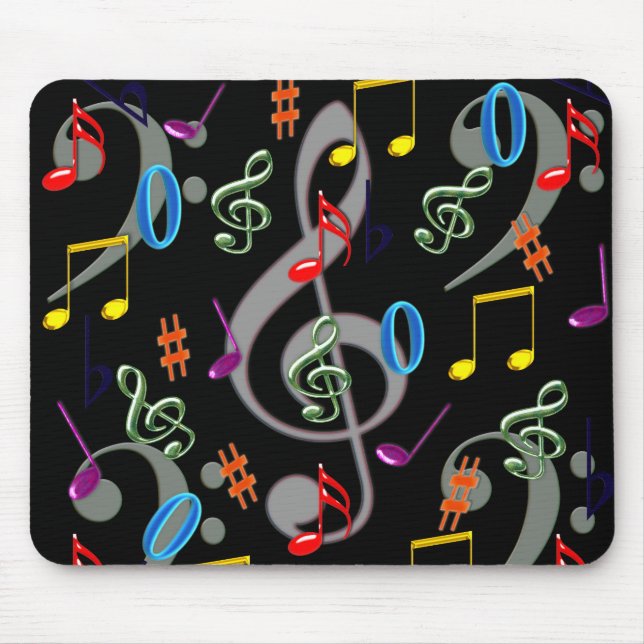 Colorful Musik noter Mousepad Musmatta (Framsidan)
