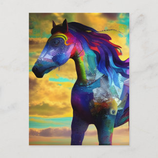 Colorful Mustang Horse Vykort