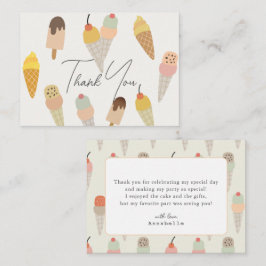 Colorful Muted Color Ice Cream 1st Birthday Anteckningskort