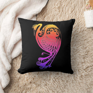 Colorful Mycenaean Grekiska inspired Bird Pillow Kudde