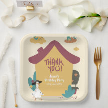 Colorful Mysigt House Barns födelsedag Tack