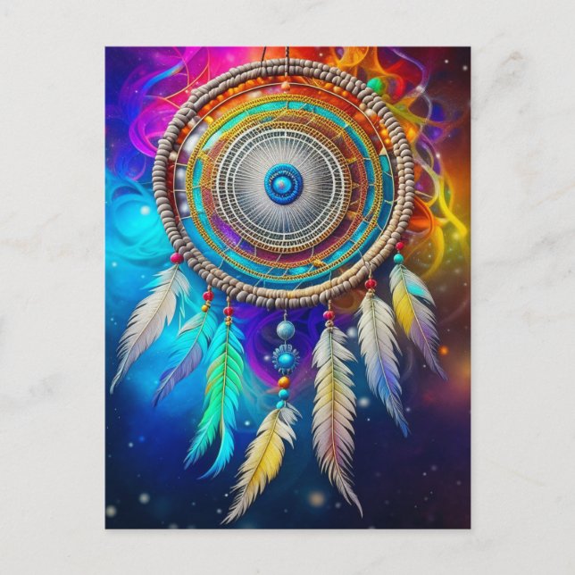 Colorful Mystical Dreamcatcher Vykort (Framsida)